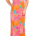 Trina Turk NWT  Milan Gingko floral halter maxi dress pink blue orange size XL Photo 0