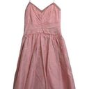 Badgley Mischka  Womens Fit & Flare Dress Pink Ruched Midi Spaghetti Strap Silk 6 Photo 0