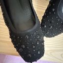 Vaneli Shoes Dressy Flats Bedeviled Beaded Like Brushed Material Black Sz 9M EUC Photo 1