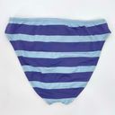 Ralph Lauren Sport Blue Aqua Y2K Wide Stripe Bikini Bottoms Coastal Pool Size 10 Photo 1