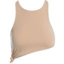 Naked Wardrobe NWOT Size S Micro Modal Knotted Crop Top Beige Double Layered Photo 0