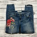 Hidden Jeans  skinny jeans distressed floral patch size 28 Photo 0