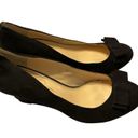 Jessica Simpson  Wedge Black With Bow Size 9 Photo 2