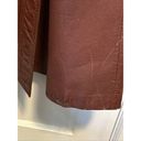 Vintage 100% Leather Red Belted Trench Coat Size 11/12 70s Burgundy Photo 13