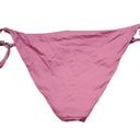 Mulberry Soluna Tie Side Hipster Swim Bikini Bottom  Pink Half Moon Fit Medium Photo 2
