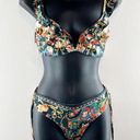 Agua Bendita  Malena Sweetheart Ruffle Two Piece Floral Bikini Green Large Photo 0