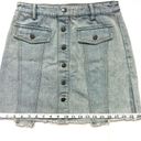 Molly green  Denim Blue Jean Button Up Mini Skirt Light Wash with Pockets S Photo 10