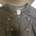 Vintage Y2K AMX Dark Wash Denim Jacket Military Style Dark Navy Blue Cropped SzL Black Size L Photo 4