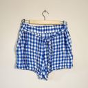 Jane and Delancey Blue Gingham  Stretch Shorts Size L EUC Photo 1