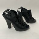 Bottega Veneta NEW  Black Leather Button Detail Slingback Heeled Sandal 35.5 / 5 Photo 9