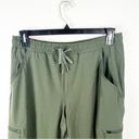 Eddie Bauer  Green Drawstring Waist Multiple Pockets Fleece Lined Pants, Size 8 Photo 12