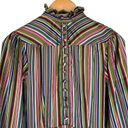 Unique Vintage Rainbow Multicolored Striped Satin Dress XS Extra Small (2) Photo 1