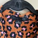 Sanctuary  Women’s Brown Pink Cheetah Button Down Top Small Photo 2