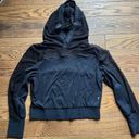 Zyia  Black Mesh Hooded Crop Sweatshirt Winner Hoodie Women’s size S. C15 Photo 2