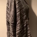 Michael Kors NWT MICHAEL  Oversized Cardigan Sweater With Front Buckle Black & Gray Photo 3