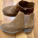 Kensie  Suede Cognac Leather Ankle Booties Photo 2