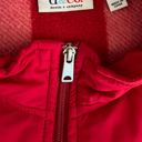 Denim & Co . Printed Fleece Zip Front Jacket w/Front Quilted Panel XL Red Photo 2