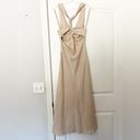 Here Comes the Sun NWT  Selfie Leslie Coastal Charm Twist Back Midi Dress Oat Photo 5