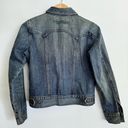 Gap Vintage  Womens Denim Jean Jacket Dark Dirty Wash Fall 2002 Preppy Size S Y2K Photo 5