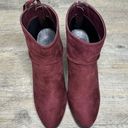 Charlotte Russe NEW  Suede Burgundy Wine Booties size 7 Photo 4