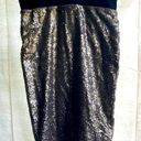 Bebe Gorgeous  sequined pencil skirt with elastic black wide waistband in size Lg Photo 0