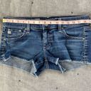 AG Adriano Goldschmied  Daisy Super Low-Rise Raw Hem Denim Short Shorts Size 28 Photo 10