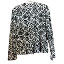 Kasper  Blazer Womens 12 Black White Print Soft Shell Hidden Pockets Jacket Photo 5