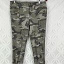 Umgee  Camo Army Green Moto Skinny Zipper Ankle Jeans Size M Photo 2