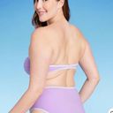 Kona Sol Women's Terry Textured Solid Bandeau with Binding Bikini Set- ™ Amethyst Photo 4