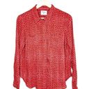 Holding Horses red print long sleeve button down shirt size 2 Photo 1