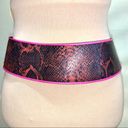 B-low the Belt NEW  Wide Leather belt with pink piping Photo 2