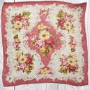 Vintage ECHO Square Scarf Sheer Red Orange Yellow Garden Roses Floral 34"x34" Photo 0