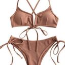 Zaful NWT  Two Pieces Ribbed Padded Bikini Photo 0