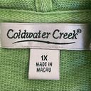 Coldwater Creek  green lightweight rolled sleeve zip up sweatshirt size 1X Photo 6