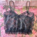 coquette y2k black lace mesh cami crop top Photo 2