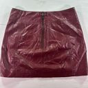 Free People  Size 4 Burgundy Modern Femme Faux Leather Mini Skirt Photo 3