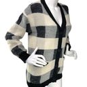 Cyrus  Knits Womens Size S Cardigan Sweater Oversized Gingham Black White Photo 9