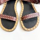 Isabel Marant  Jander Studded Leather Flat Sandals Burgundy Women's 39 US 8.5 Photo 4