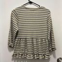 Ro & De  Anthropologie Marcia Babydoll Striped Peplum Blouse XS Multicolor Photo 4