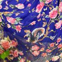 Shyslily Midi Dress LARGE Silk Blend Purple Pink Nature Floral Animals Crewneck Multiple Photo 3