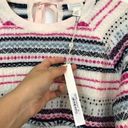 Caslon NEW NWT  PETITE Tie Back Sweater Cream Ivory Pink Blue Fair Isle Nordic PS Photo 5