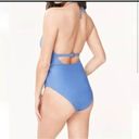 ANDIE Swim Size XL The Lagos One Piece Swimsuit In Blue Halter Neck Deep V NEW Photo 1