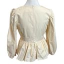 Tuckernuck  Hyacinth House Elaine Puff Shoulder Blouse Flare Hem Peplum Size S Photo 5