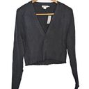 Good American  Lettuce Edge Top Cardigan Black Size 5/6 2X/3X Photo 0