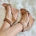 Brian Atwood  Pinkston Open Toe Platform Wedges Suede Sandals Tan Brown 7 37 Photo 6