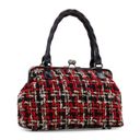 Patricia Nash  Rora Frame Satchel, Tweed, Red Black New w/DustBag $229 (SOLD OUT) Photo 2