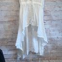 ZARA  Woman linen blend hi low sleeveless blouse business casual S white tie back Photo 2