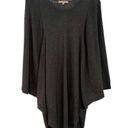 Joan Vass  Sweater Gray Oversized Draping Poncho Batwing High Low Size Small Photo 0