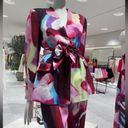 ZARA  Satin Affect Multi Color Belted Blazer Size S NEW Photo 9