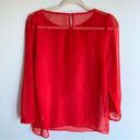 Kimchi Blue Urban Outfitters  | Red Sheer Pintuck Detail Popover Blouse | Size M Photo 2